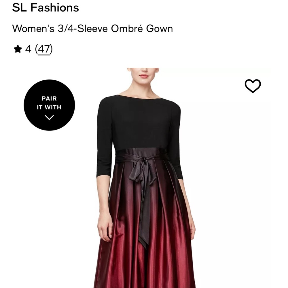 SLNY Black and Gold Dress
